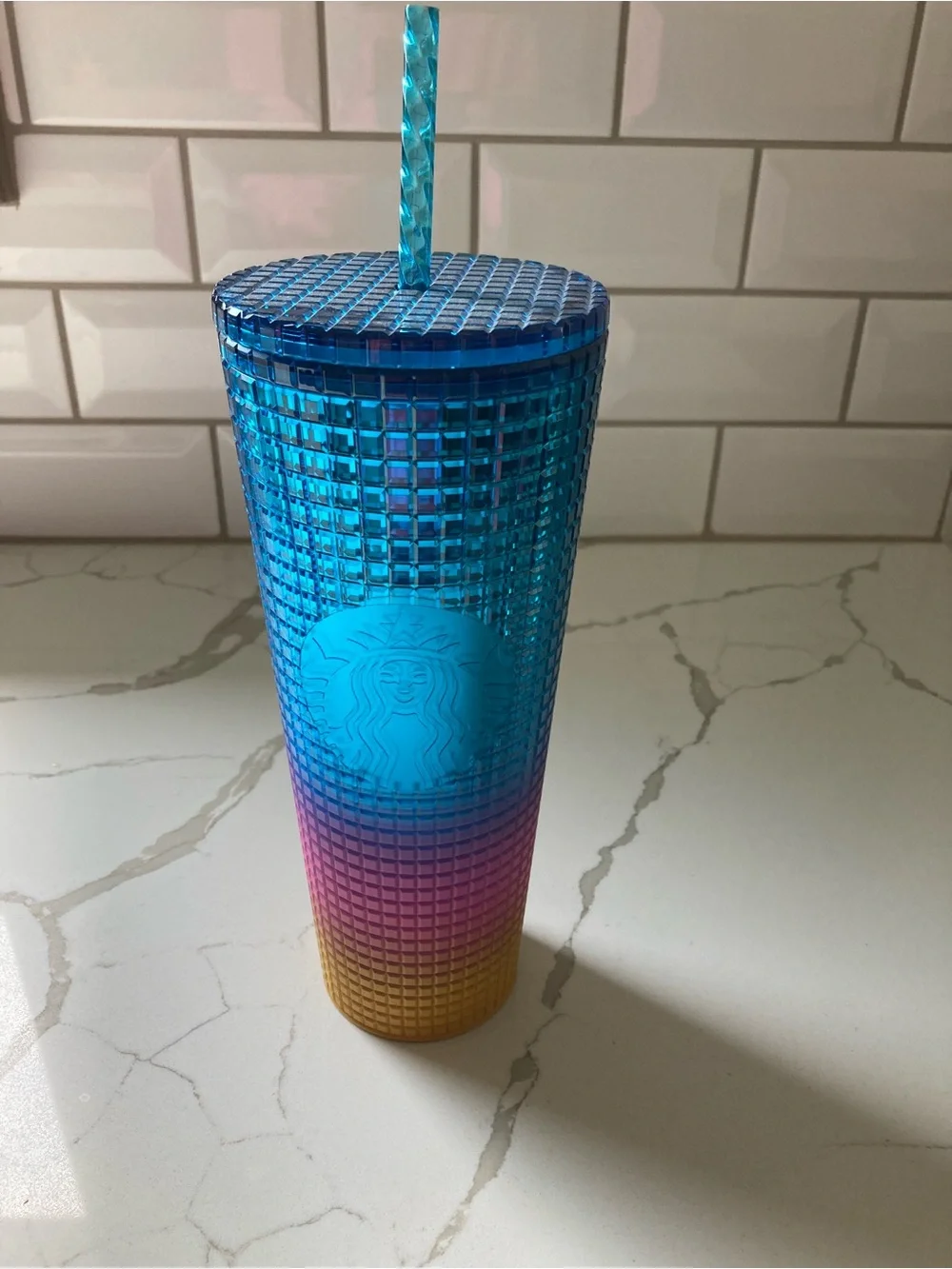 Starbucks Tim Singleton Pride Rainbow Grid Venti Cold Cup tumbler Summer 2023